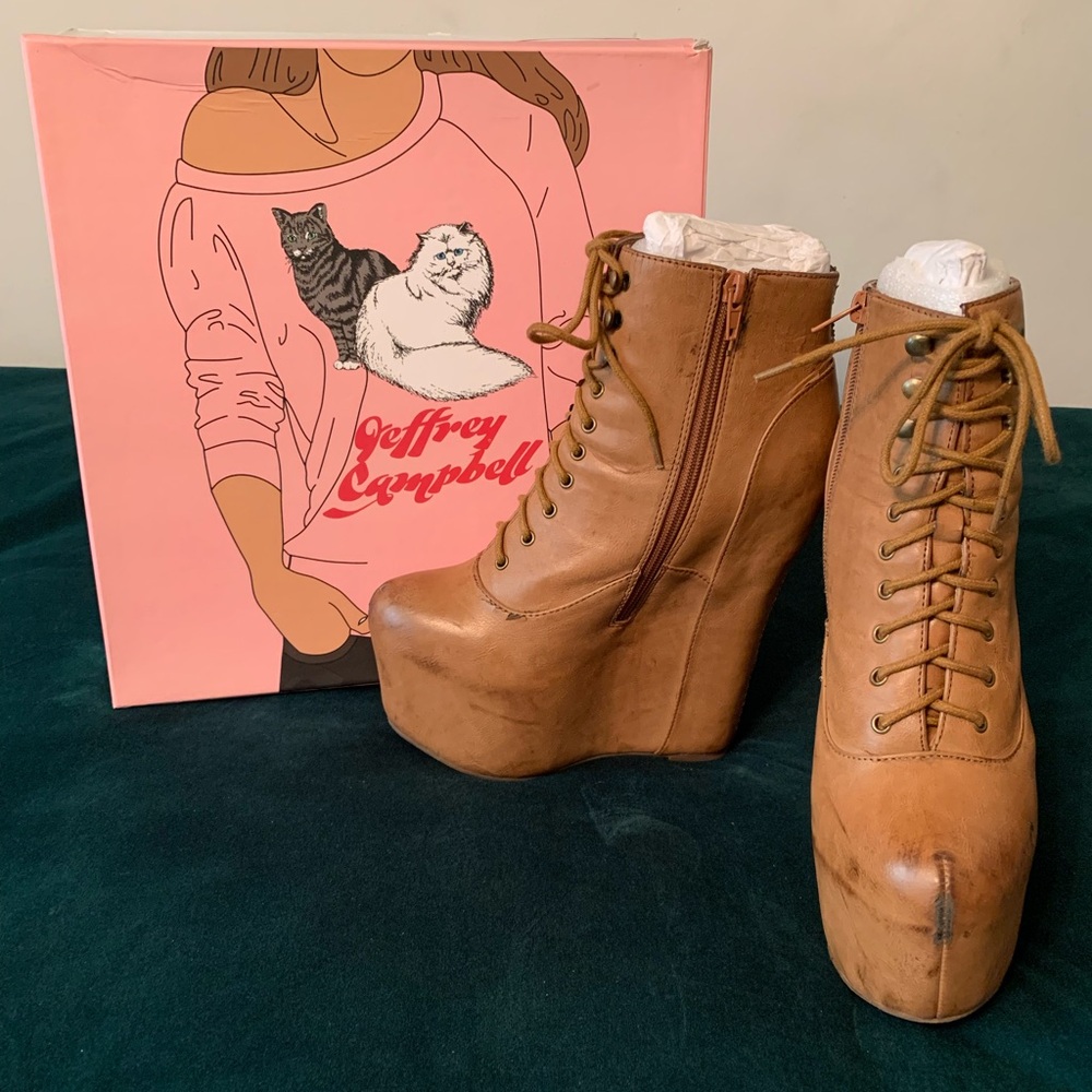 Sz. 9 “Damsel” Jeffrey Campbell Platform Lace-Up Boots